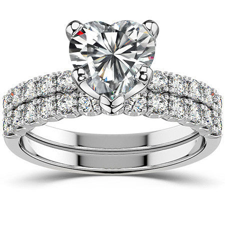Round Brilliant Moissanite 4-Prong Set Semi-Eternity Ring (0.36ct)