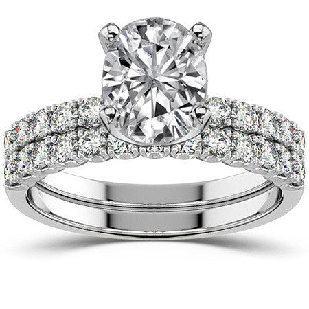 Round Brilliant Moissanite 4-Prong Set Semi-Eternity Ring (0.36ct)