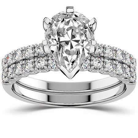 Round Brilliant Moissanite 4-Prong Set Semi-Eternity Ring (0.36ct)