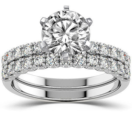 Round Brilliant Moissanite 4-Prong Set Semi-Eternity Ring (0.36ct)