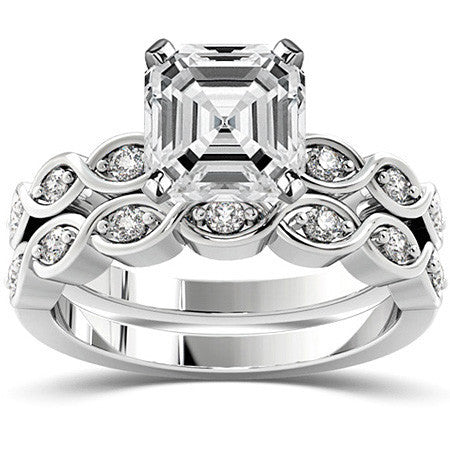 Round Brilliant Moissanite Infinity Style Semi-Eternity Ring (0.12ct)