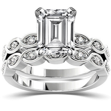 Round Brilliant Moissanite Infinity Style Semi-Eternity Ring (0.12ct)