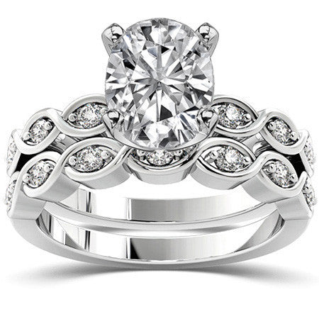 Round Brilliant Moissanite Infinity Style Semi-Eternity Ring (0.12ct)