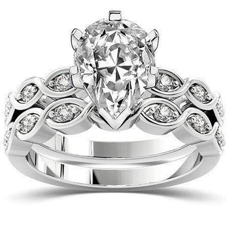 Round Brilliant Moissanite Infinity Style Semi-Eternity Ring (0.12ct)