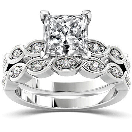 Round Brilliant Moissanite Infinity Style Semi-Eternity Ring (0.12ct)