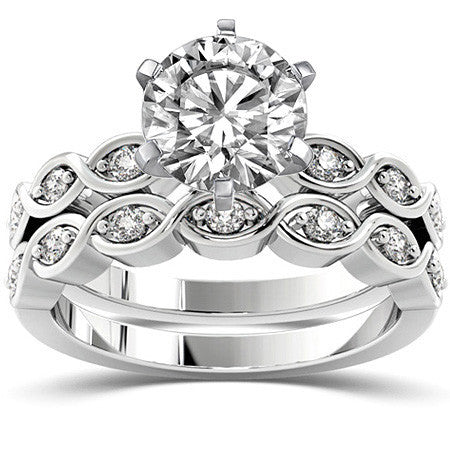 Round Brilliant Moissanite Infinity Style Semi-Eternity Ring (0.12ct)
