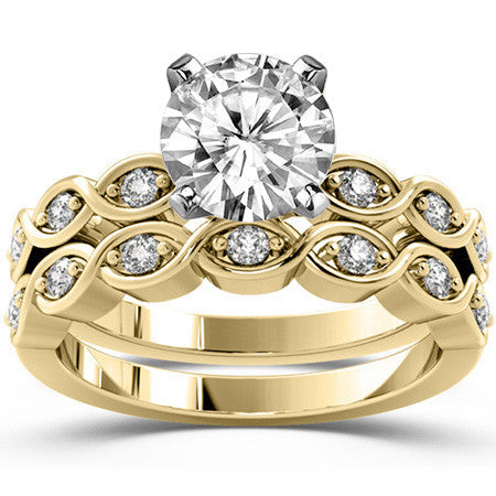 Round Brilliant Moissanite Infinity Style Semi-Eternity Ring (0.12ct)