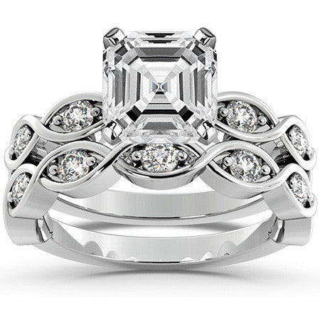 Round Brilliant Moissanite Infinity Style Semi-Eternity Ring (0.36ct)