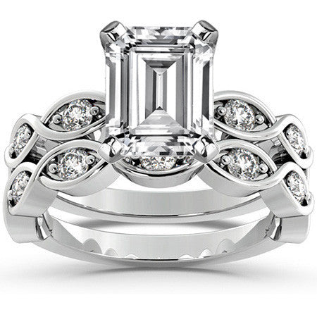Round Brilliant Moissanite Infinity Style Semi-Eternity Ring (0.36ct)