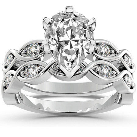 Round Brilliant Moissanite Infinity Style Semi-Eternity Ring (0.36ct)