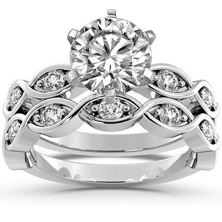 Round Brilliant Moissanite Infinity Style Semi-Eternity Ring (0.36ct)