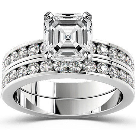 Round Brilliant Moissanite Channel Set Semi-Eternity Ring (0.42ct)