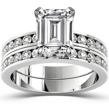 Round Brilliant Moissanite Channel Set Semi-Eternity Ring (0.42ct)