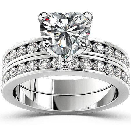 Round Brilliant Moissanite Channel Set Semi-Eternity Ring (0.42ct)