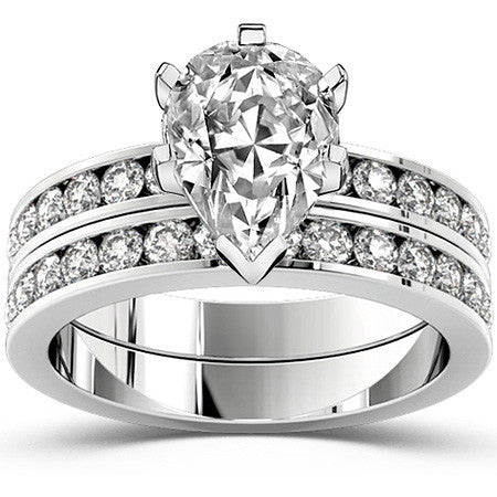 Round Brilliant Moissanite Channel Set Semi-Eternity Ring (0.42ct)