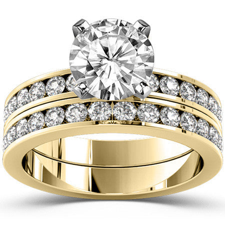Round Brilliant Moissanite Channel Set Semi-Eternity Ring (0.42ct)