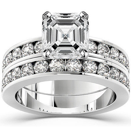 Round Brilliant Moissanite Channel Set Semi-Eternity Ring (0.72ct)