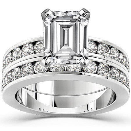 Round Brilliant Moissanite Channel Set Semi-Eternity Ring (0.72ct)