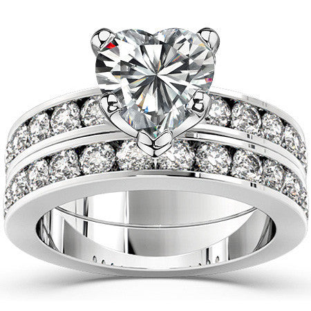 Round Brilliant Moissanite Channel Set Semi-Eternity Ring (0.72ct)