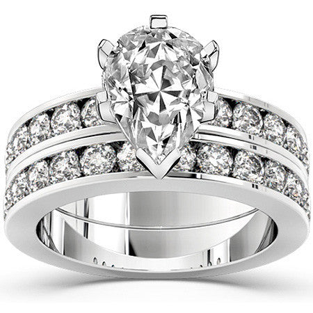 Round Brilliant Moissanite Channel Set Semi-Eternity Ring (0.72ct)