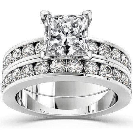 Round Brilliant Moissanite Channel Set Semi-Eternity Ring (0.72ct)