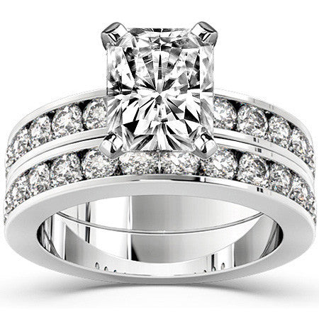Round Brilliant Moissanite Channel Set Semi-Eternity Ring (0.72ct)