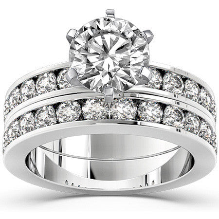 Round Brilliant Moissanite Channel Set Semi-Eternity Ring (0.72ct)