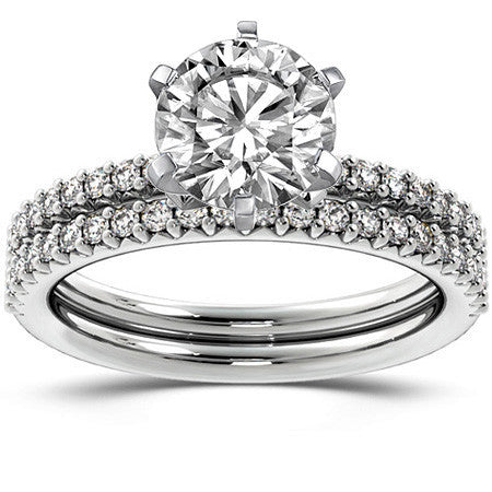 Round Brilliant Moissanite Shared-Prong Semi-Eternity Ring (0.20ct)