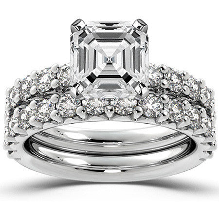 Round Brilliant Moissanite Shared-Prong Semi-Eternity Ring (0.72ct)