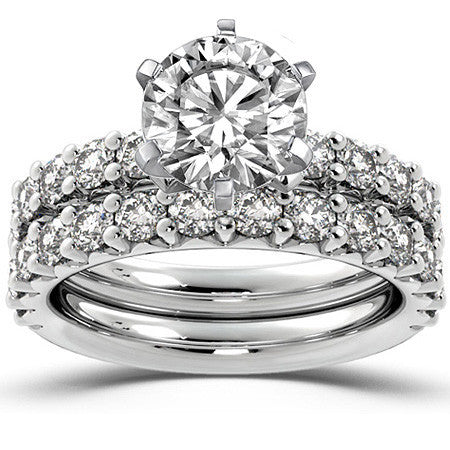 Round Brilliant Moissanite Shared-Prong Semi-Eternity Ring (0.72ct)