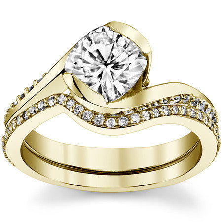 Cushion Semi-Bezel Bypass Moissanite Engagement Ring