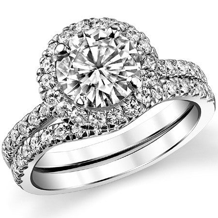 Classic Round Halo Moissanite Engagement Ring