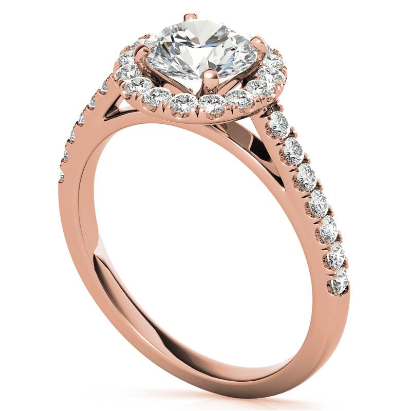 Round Halo Moissanite Engagement Ring