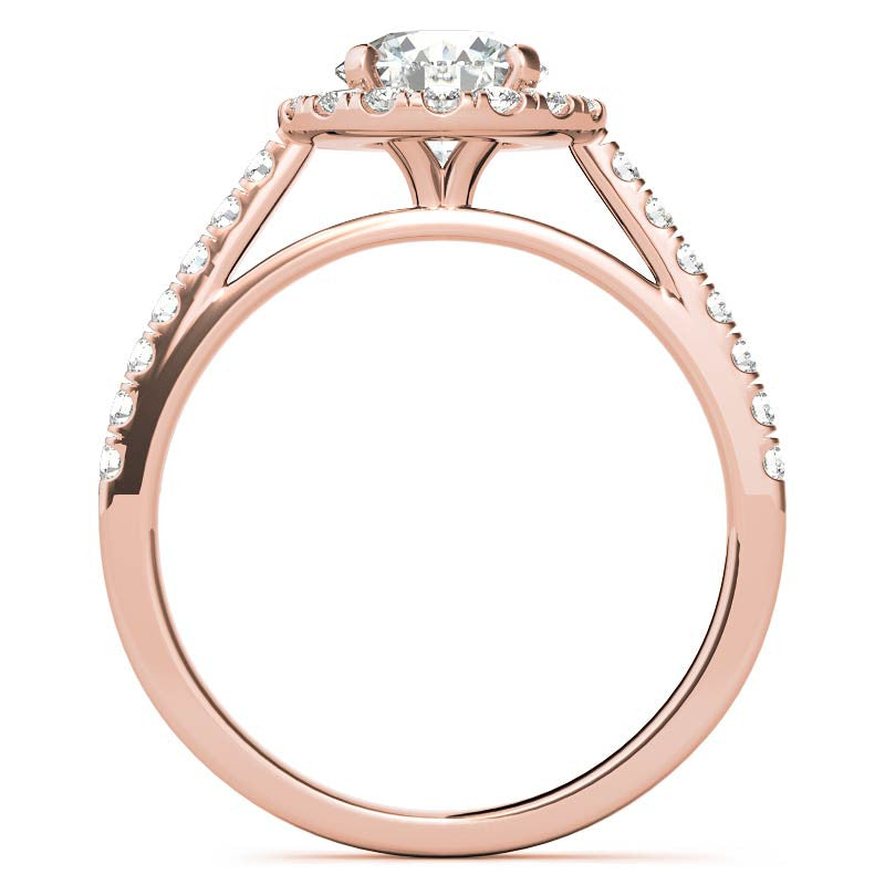Round Halo Moissanite Engagement Ring