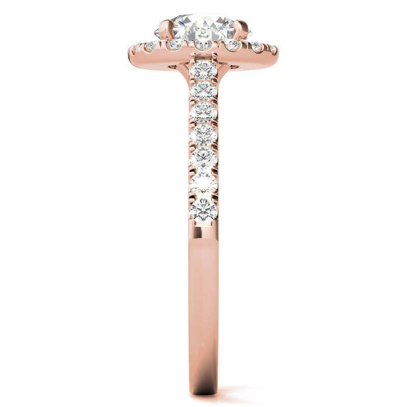 Round Halo Moissanite Engagement Ring