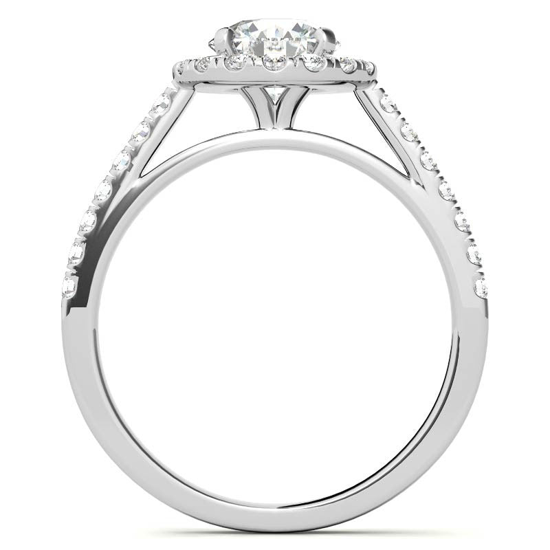 Round Halo Moissanite Engagement Ring
