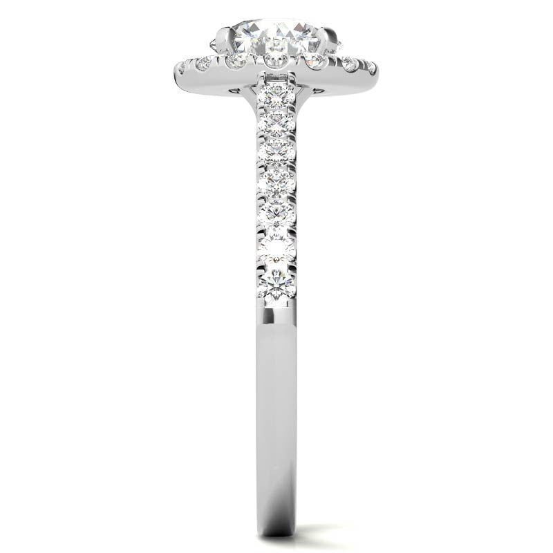 Round Halo Moissanite Engagement Ring