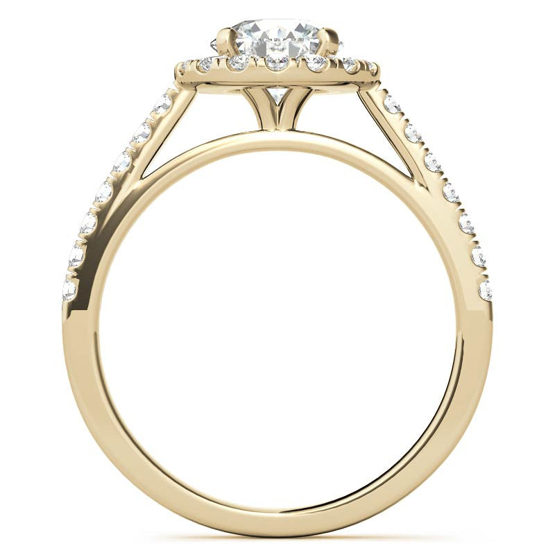 Round Halo Moissanite Engagement Ring