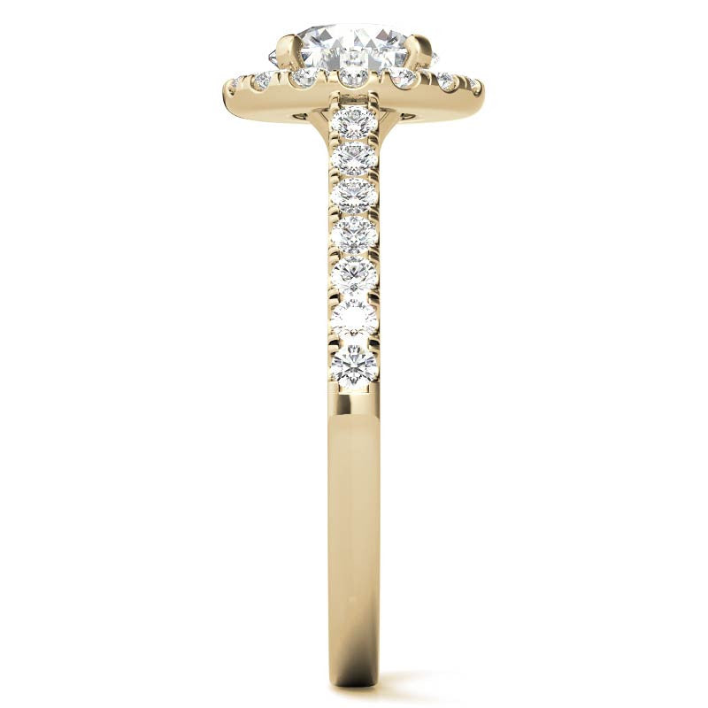 Round Halo Moissanite Engagement Ring