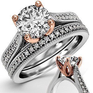 Tapered Milgrain Engagement Ring