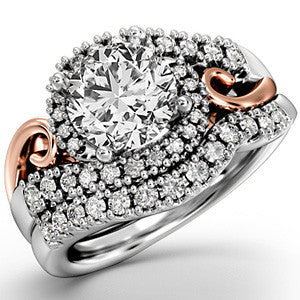 Modern Bypass Engagement Ring with Scroll Accents