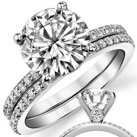 Round Moissanite Petite Engagement Ring
